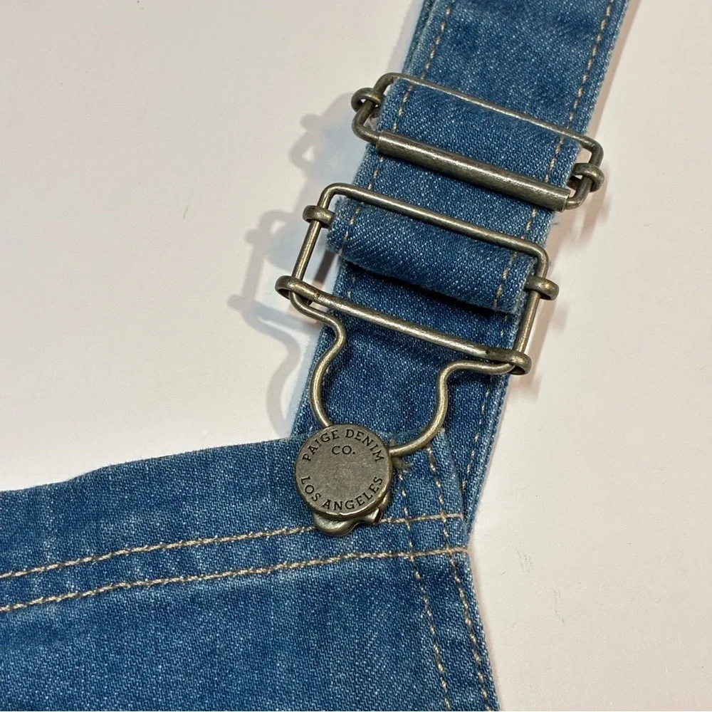Anthropologie Paige Denim Shortalls Overall Shorts Distressed Size 24 Bohemian